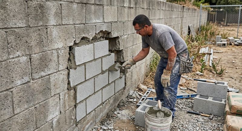 Block Wall Repair in Addison, TX