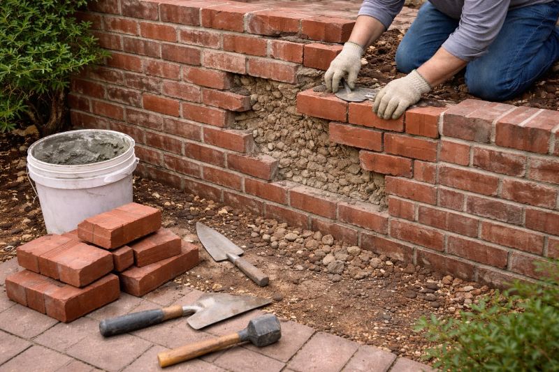 Brick Fence Repair in Plano, TX