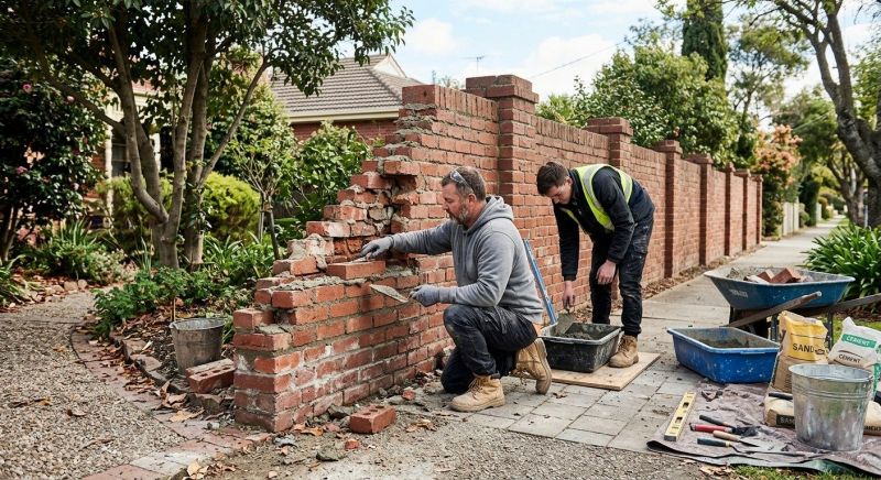 Brick Fence Repair in Plano, TX