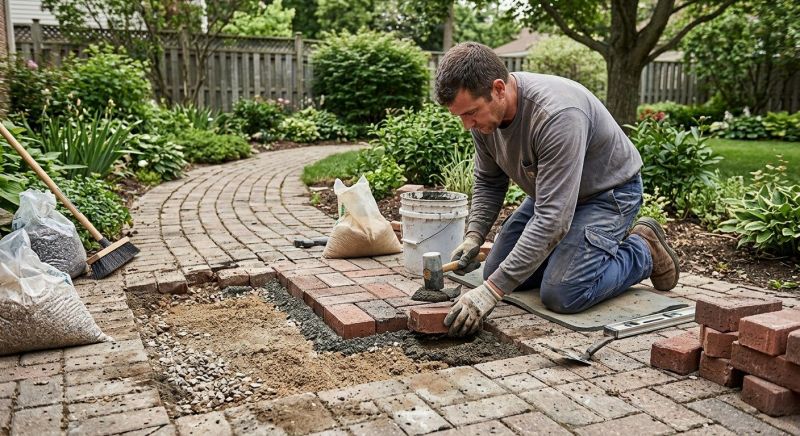 Brick Hardscape Repair in Plano, TX