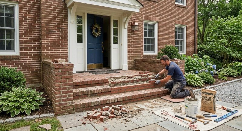 Brick Steps Repair in Plano, TX