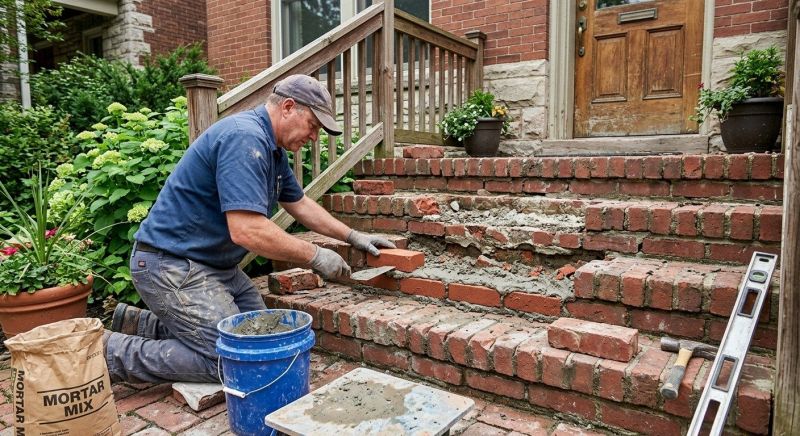 Brick Steps Repair in Plano, TX