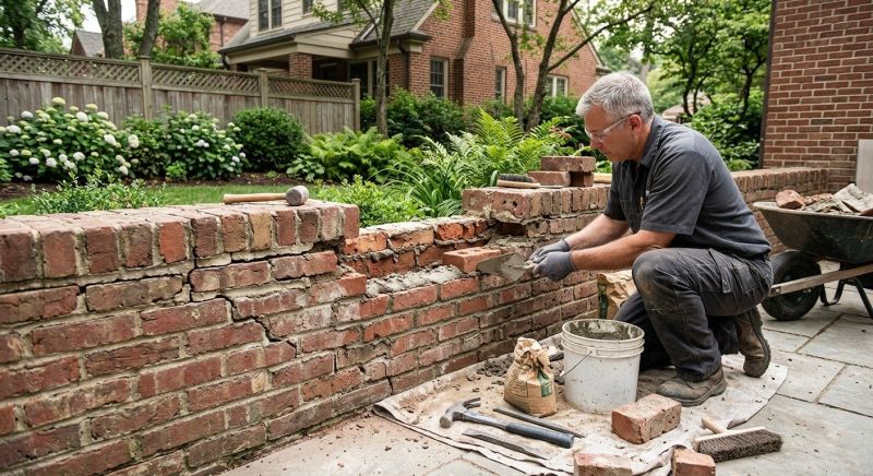 Brick Wall Repair in Farmersville, TX