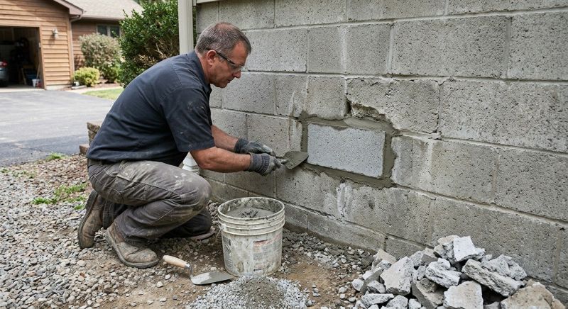 Cinder Block Wall Repair in Anna, TX