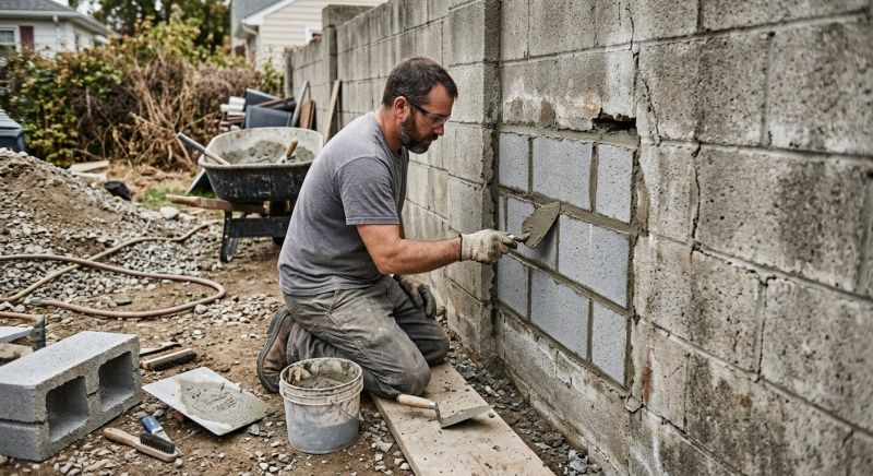 Cinder Block Wall Repair in Plano, TX