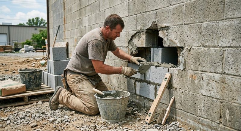 Cinder Block Wall Repair in Plano, TX
