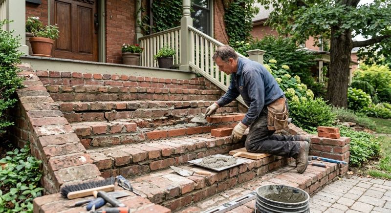Porch Brick Repair in Plano, TX