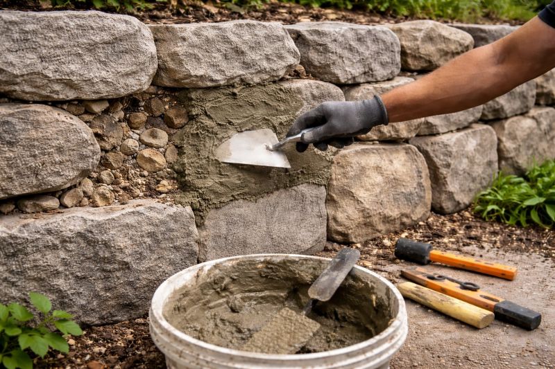 Stone Wall Repair in Carrollton, TX